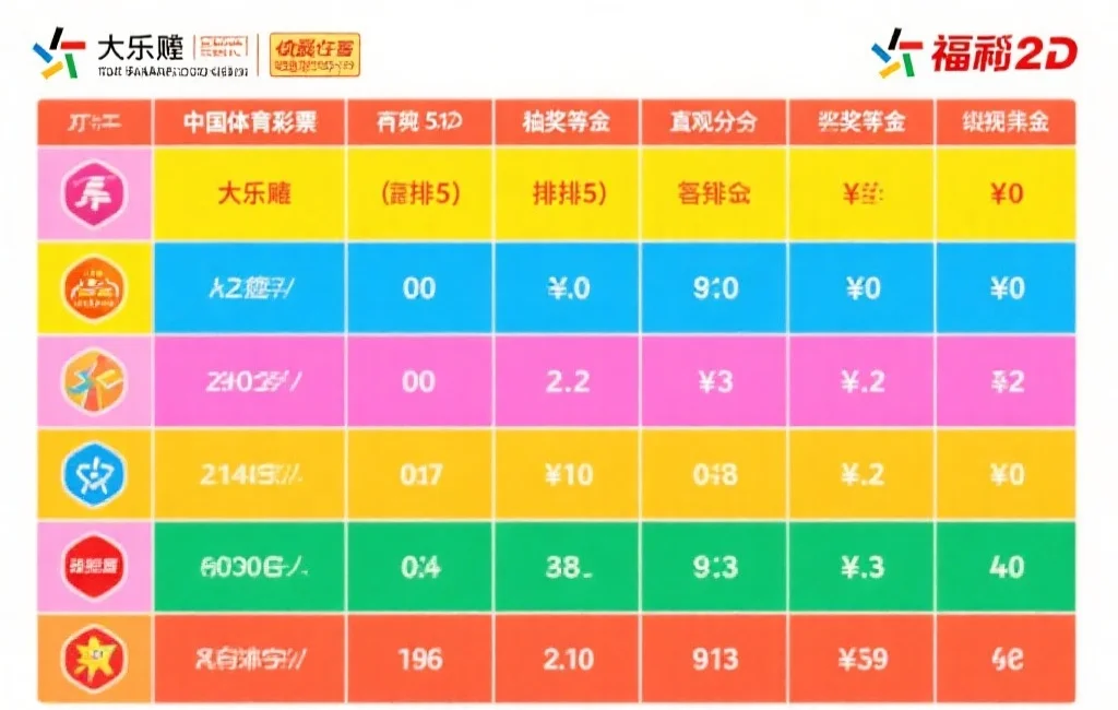 一张图看懂体彩奖金结构：大乐透、排列5等玩法奖级与奖金详解